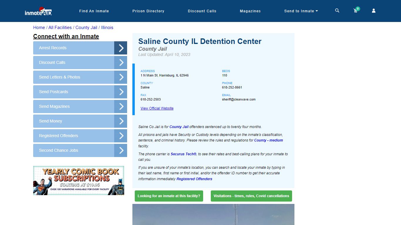 Saline County IL Detention Center - Inmate Locator - Harrisburg, IL